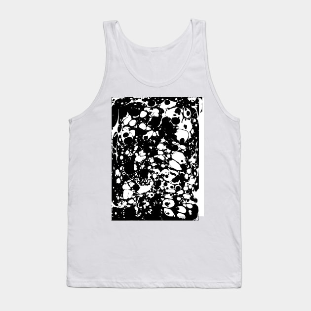 Black and White Ink Paint Spill Tank Top by fivemmPaper